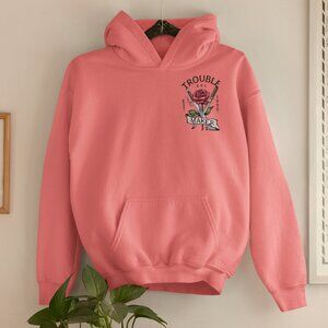 Front and back Rose Design Hoodie | Sweatshirt T-shirt |